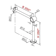 Messing Design Fulaufsttze Rohr 38,1 mm 20-2120