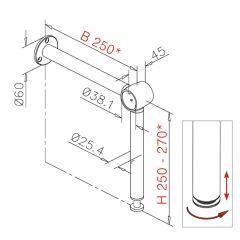 Chrom Design Fusslaufsttze Rohr 38,1 mm 20-2140