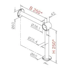 Anthrazit Design 20-2130 Fulaufhalter Rohr 38,1 mm