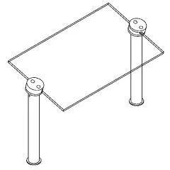 Hustenschutz Pfosten 20-190-38 links - Rohr  38.1 mm - Edelstahl Design