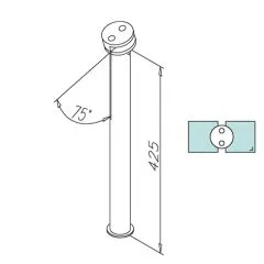 Hustenschutz Pfosten 20-190-38 mitte - Rohr  38.1 mm - Edelstahl Design