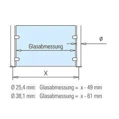 Hustenschutz Pfosten 20-110-25 rechts - Rohr  25.4 mm - Edelstahl Design