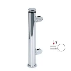 Hustenschutz Pfosten 20-110-38 rechts - Rohr  38.1 mm - Chrom Design