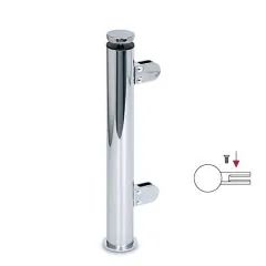 Hustenschutz Pfosten 20-110-38 links - Rohr  38.1 mm - Chrom Design