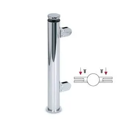 Hustenschutz Pfosten 20-110-25 mitte - Rohr  25.4 mm - Chrom Design