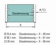 Hustenschutz Pfosten 20-110-25 links - Rohr  25.4 mm - Messing Design