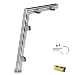 Hustenschutz Pfosten 20-120-38 rechts - Rohr  38.1 mm - Messing Design