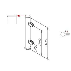 Hustenschutz Pfosten 20-150-25 links - Rohr  25.4 mm - Anthrazit Design