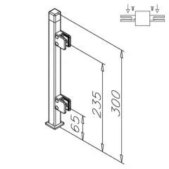 Hustenschutz Pfosten Edelstahl 20x20 - 20-162220 - mitte