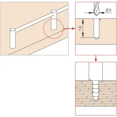 Chrom Design MiniRail Mittelsttze 11666 fr Stab 6mm