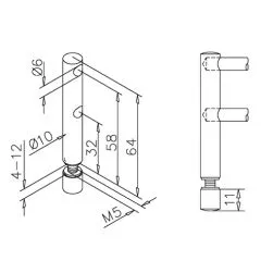 Edelstahl Design MiniRail Endsttze 11856 fr Stab 6mm