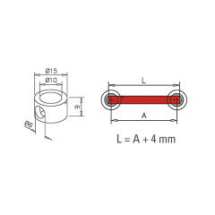 Edelstahl Design MiniRail Adapter Endstck fr Stab 6mm