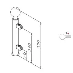 Hustenschutz Pfosten 20-140-38 links - Rohr  38.1 mm - Anthrazit Design