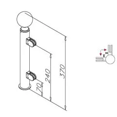 Hustenschutz Pfosten 20-140-38 - 90 - Rohr  38.1 mm - Anthrazit Design