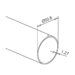 Edelstahl Rohr  50.8mm - ganze Lnge 200 cm
