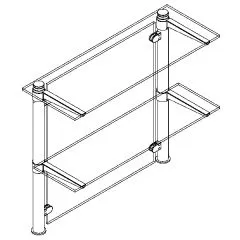 Hustenschutz Pfosten 20-112-25 -45 - Rohr  25.4 mm - Chrom Design