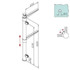 Hustenschutz Pfosten 20-112-38 -90 - Rohr  38.1 mm - Chrom Design