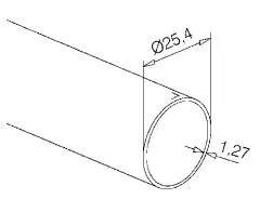 Anthrazit Design Rohr 25,4mm - Zuschnitt nach Wunsch