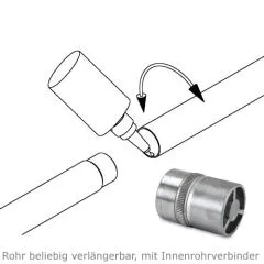 Anthrazit Design Rohr  38.1mm - ganze Lnge 200 cm
