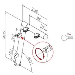 Hustenschutz Pfosten 20-121-38 links - Rohr  38.1 mm - Edelstahl Design