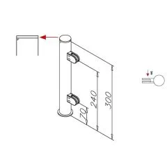 Hustenschutz Pfosten 20-150-25 rechts - Rohr  25.4 mm - Anthrazit Design