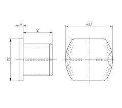 Edelstahl Endkappe fr Doppelnutrohr  48,3 mm