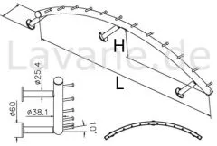 Wurstgehnge 20-7120-100 - Rohr  38.1 mm - Anthrazit Design - 1.000 mm