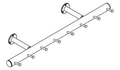 Wurstgehnge 20-7100-075 - Rohr  38.1 mm - Anthrazit Design - 750 mm