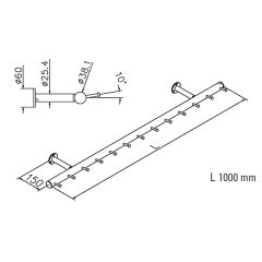 Wurstgehnge 20-7100-100 - Rohr  38.1 mm - Anthrazit Design - 1.000 mm