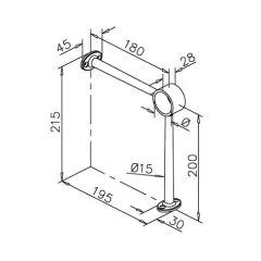 Anthrazit Design 20-0104 Fulaufhalter Rohr 38,1 mm