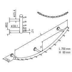 Wurstgehnge 20-7110-075 - Rohr  38.1 mm - Anthrazit Design - 750 mm