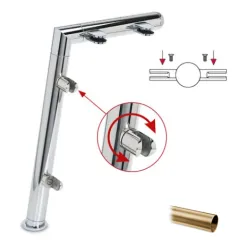 Hustenschutz Pfosten 20-121-38 mitte - Rohr  38.1 mm - Messing matt Optik