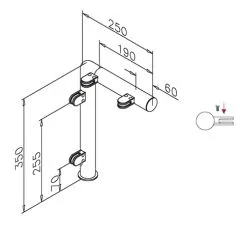Hustenschutz Pfosten 20-130-38 links - Rohr  38.1 mm - Edelstahl Design