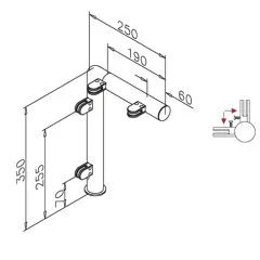 Hustenschutz Pfosten 20-130-38 -90 - Rohr  38.1 mm - Edelstahl Design