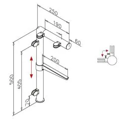 Hustenschutz Pfosten 20-131-38 - 90 - Rohr  38.1 mm - Anthrazit Design