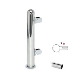 Hustenschutz Pfosten 20-160-38 links - Rohr Ø 38.1 mm - Edelstahl Design