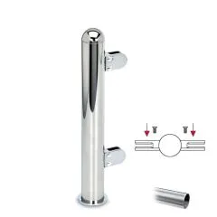 Hustenschutz Pfosten 20-160-38 mitte - Rohr Ø 38.1 mm - Edelstahl Design