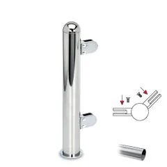 Hustenschutz Pfosten 20-160-38 -45° - Rohr Ø 38.1 mm - Edelstahl Design