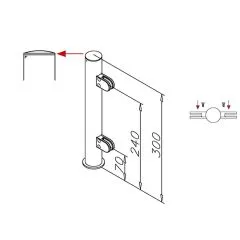 Hustenschutz Pfosten 20-151-38 mitte - Rohr  38.1 mm - Anthrazit Design