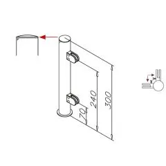Hustenschutz Pfosten 20-151-38 - 90 - Rohr  38.1 mm - Anthrazit Design