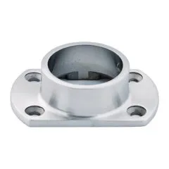 Edelstahl Rohr 42,4 mm Boden-und Wandflansch oval