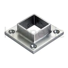 Edelstahl Vierkant 40x40 mm - Wand- und Bodenflansch