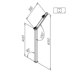 Hustenschutz Pfosten 20-170-20 mitte - Rohr 20x20 mm - Edelstahl Design