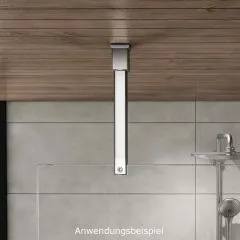 Edelstahl Design Vierkant 20x20 mm Glas-Rohrhalter gerade