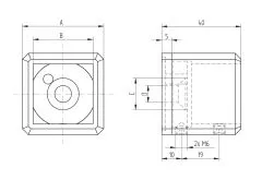 Edelstahl Adapter - Wandhalter fr Vierkant 40x40