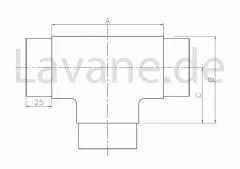 Edelstahl Rohrverbinder T fr Edelstahlrohr 42,4 mm
