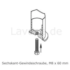 Hustenschutz Pfosten 20-110-25 links - Rohr  25.4 mm - Anthrazit Design