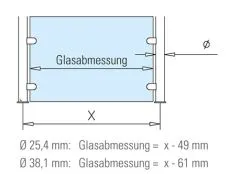 Hustenschutz Gestell 20-040-25 - Rohr 25,4mm - Chrom Design
