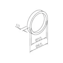 Griffmuschel Glastr einseitig 47-01030 Edelstahl Design
