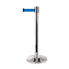 Abgrenzungsstnder poliert - ECO-L Gurtband BLAU 2m